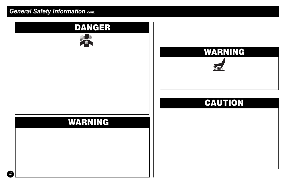 Warning, Danger, Caution | General safety information | Coleman 9946 Series User Manual | Page 4 / 12