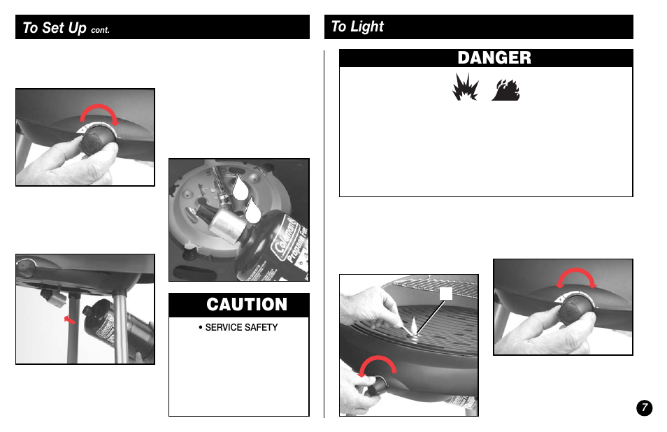 Caution, Danger | Coleman 9946 Series User Manual | Page 7 / 12