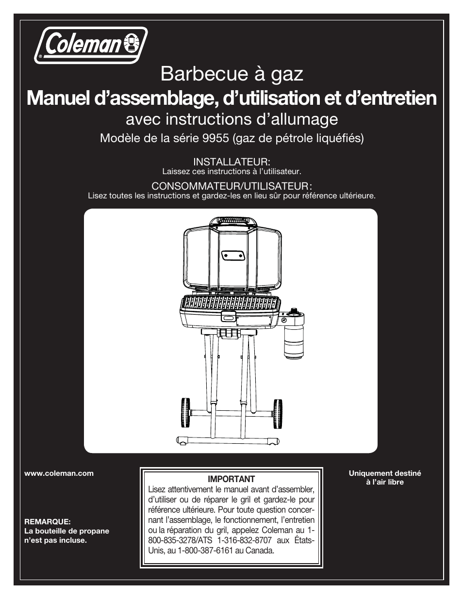 Avec instructions d’allumage | Coleman 9955 User Manual | Page 17 / 44