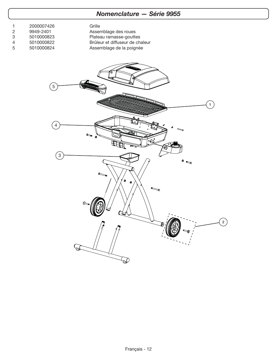 Nomenclature — série 9955 | Coleman 9955 User Manual | Page 29 / 44