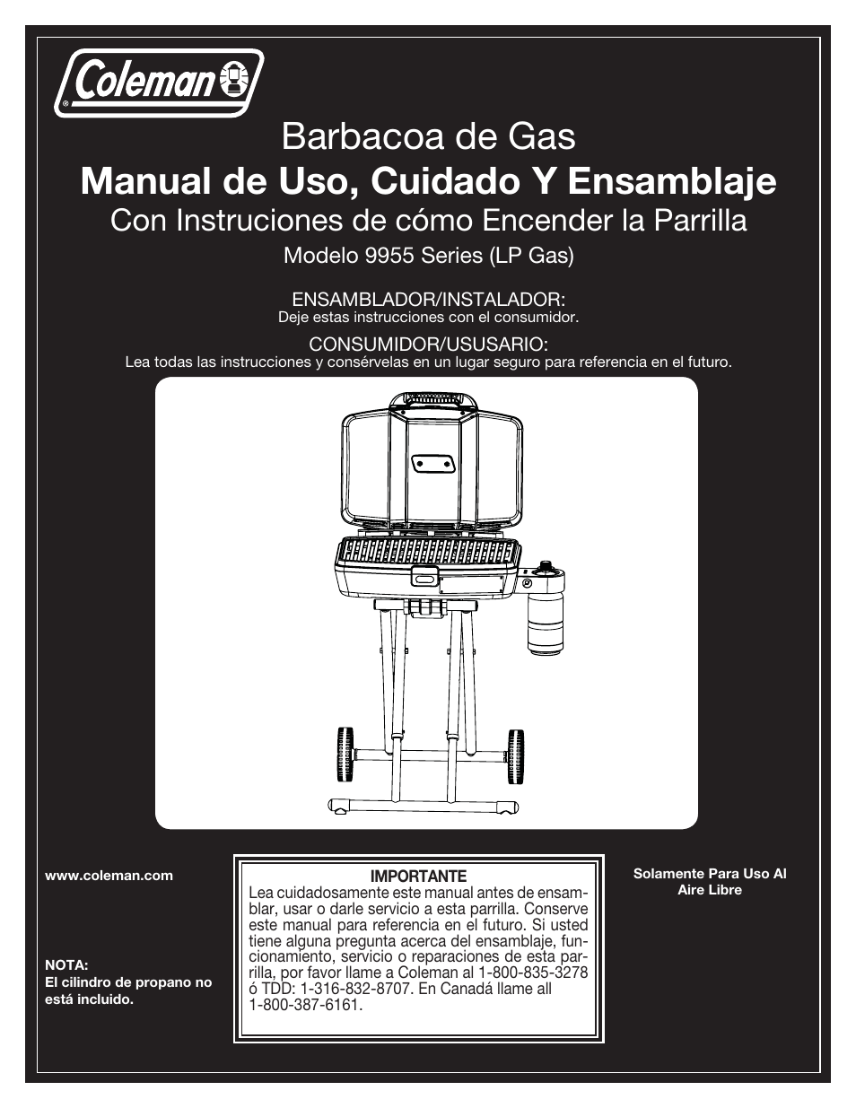 Con instruciones de cómo encender la parrilla | Coleman 9955 User Manual | Page 31 / 44