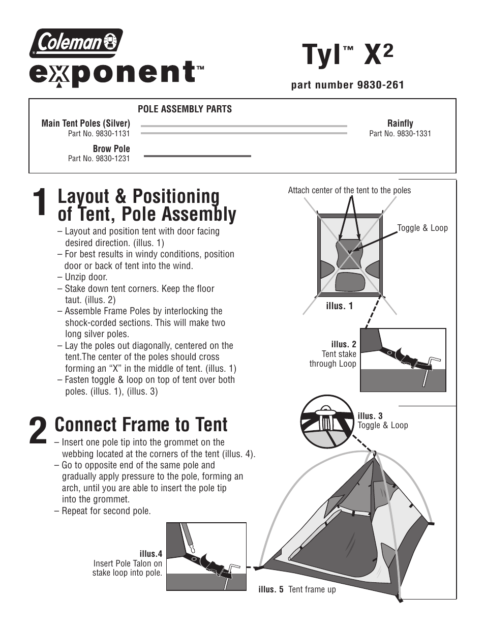 Coleman TYL X2 User Manual | 2 pages