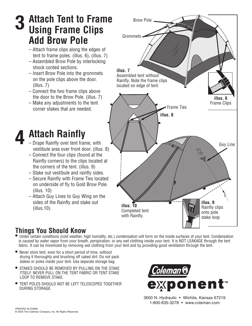 Attach rainfly, Things you should know | Coleman TYL X2 User Manual | Page 2 / 2