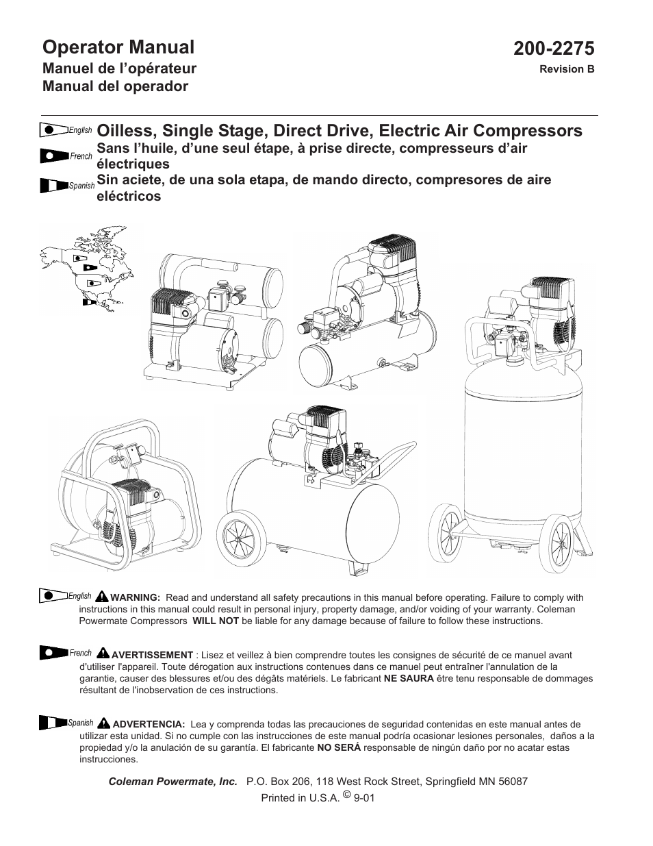 Coleman Air Compressors User Manual | 24 pages