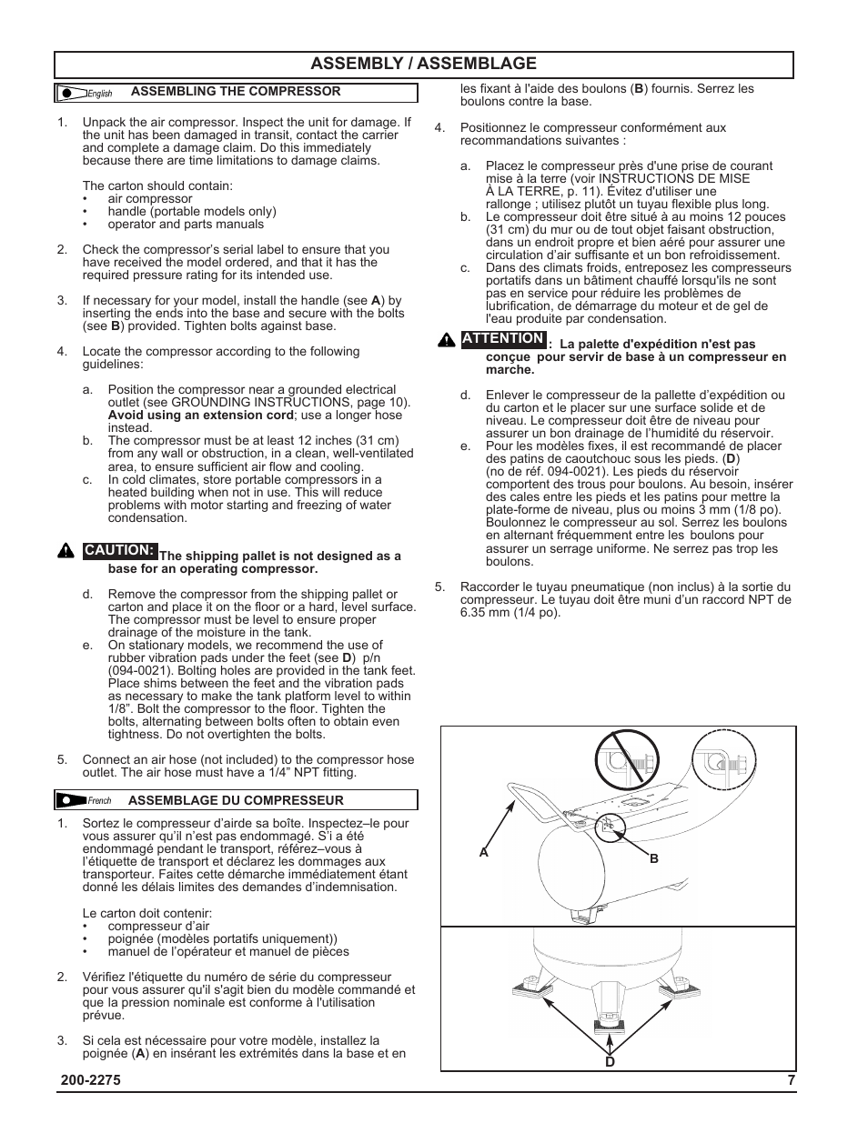 Assembly / assemblage | Coleman Air Compressors User Manual | Page 7 / 24