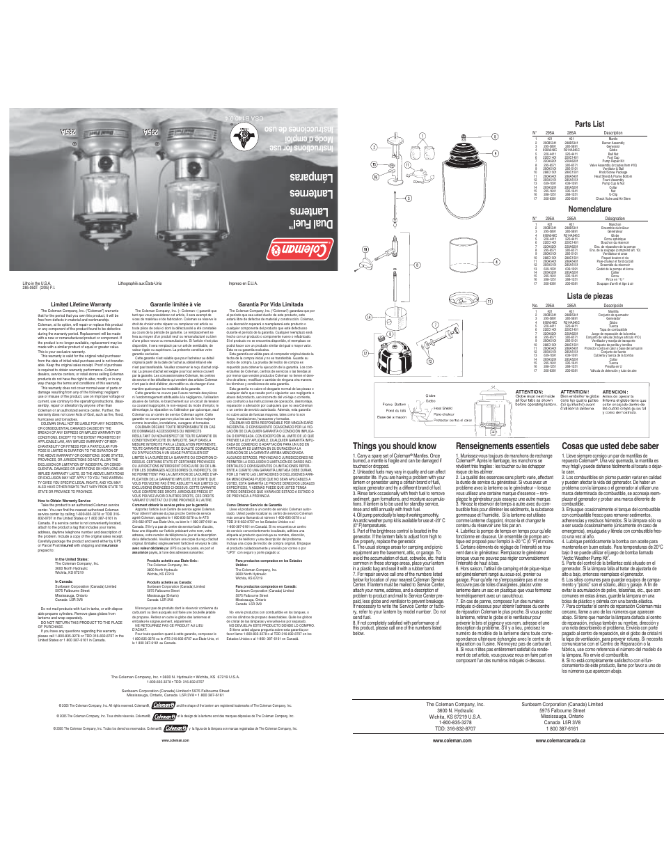 Coleman Camping Equipment User Manual | 2 pages