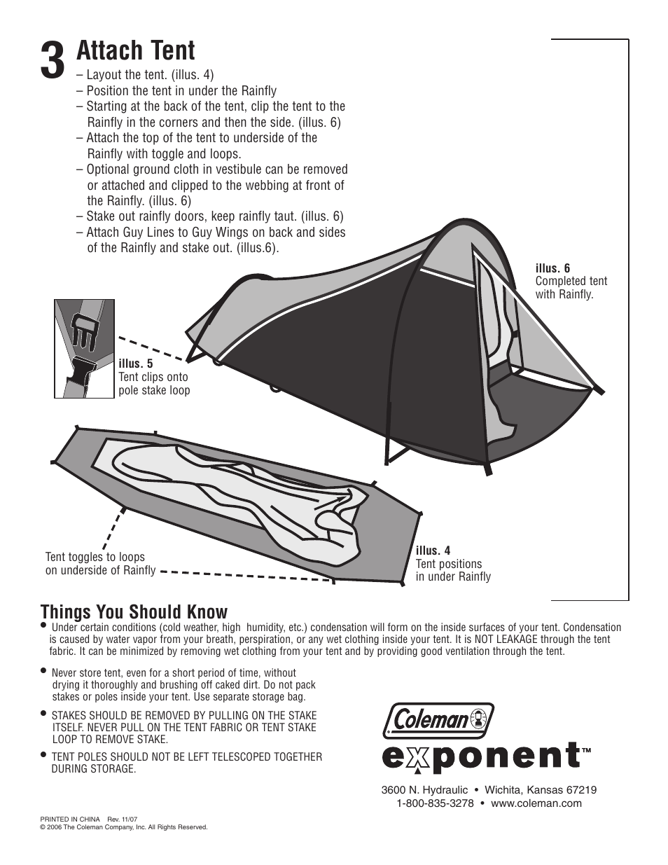 Attach tent, Things you should know | Coleman Avior  X 1 User Manual | Page 2 / 2