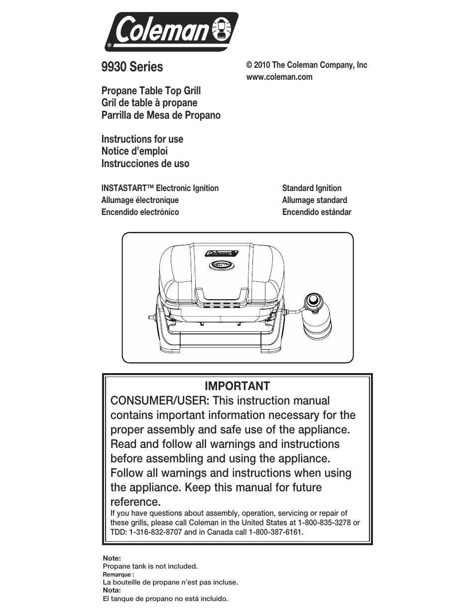 Coleman 9930 User Manual | 32 pages