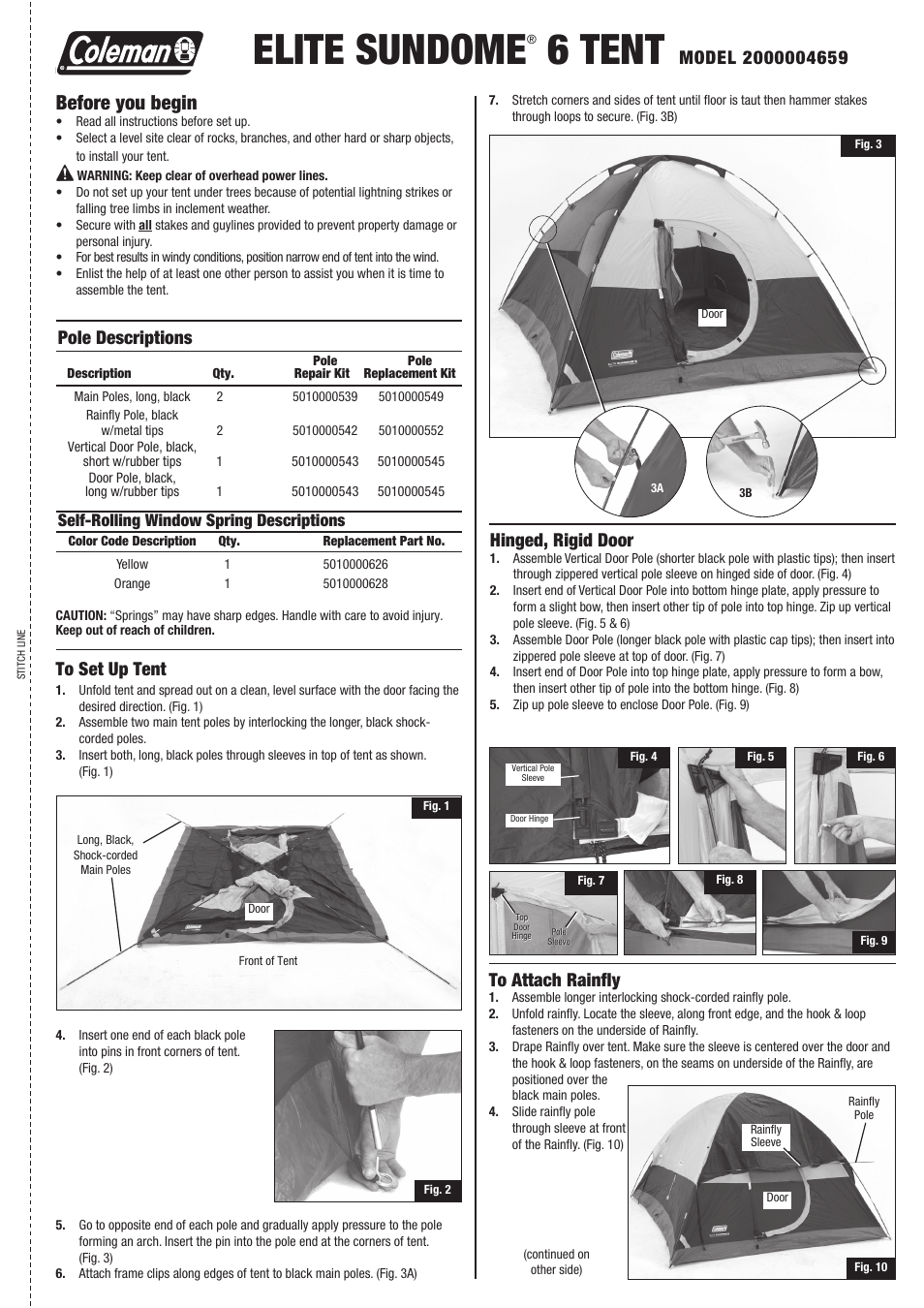 Coleman 2000004659 User Manual | 2 pages