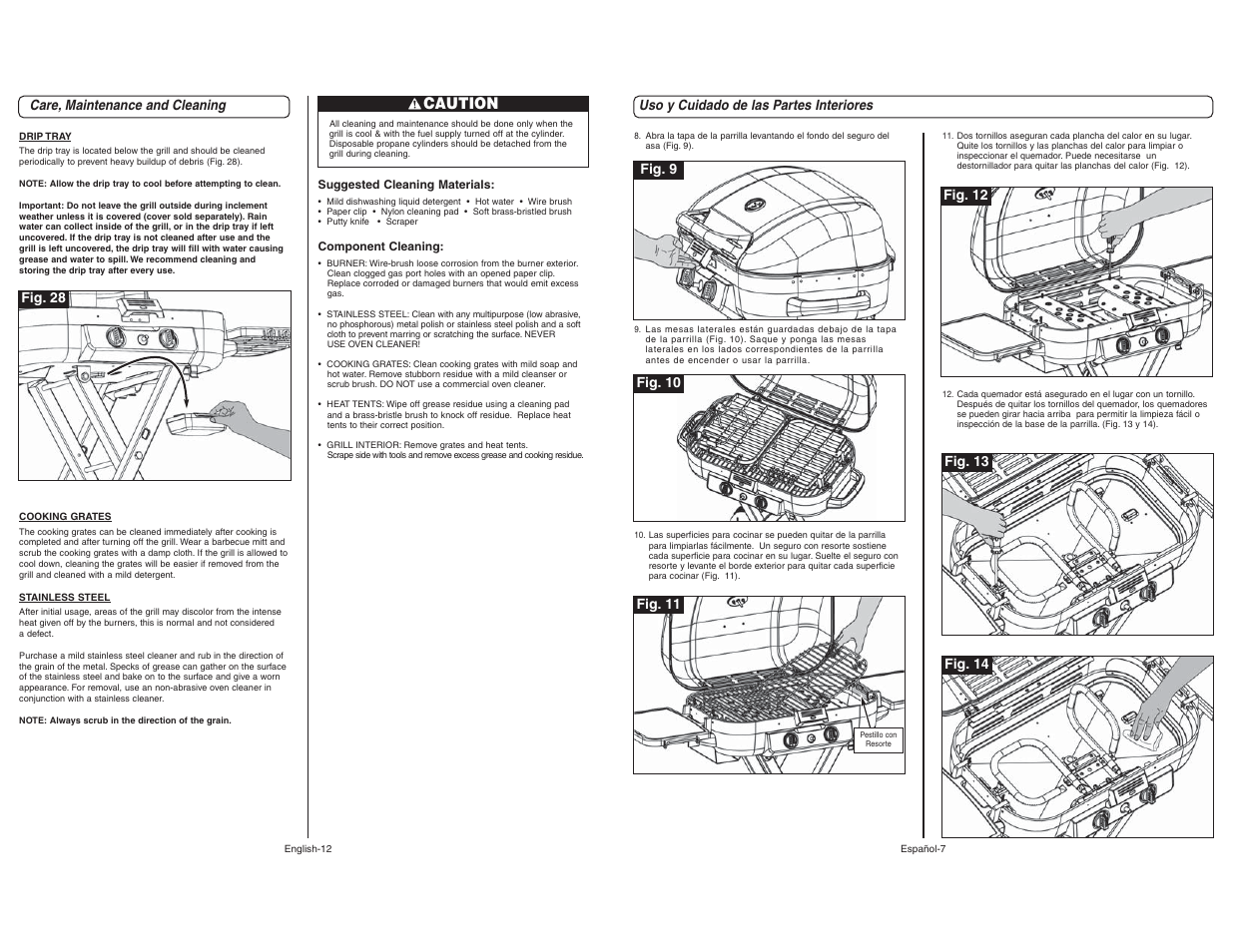 Caution | Coleman 9928 User Manual | Page 12 / 26