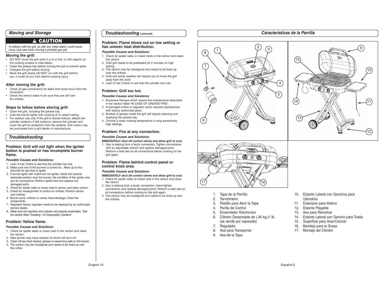 Caution | Coleman 9928 User Manual | Page 14 / 26