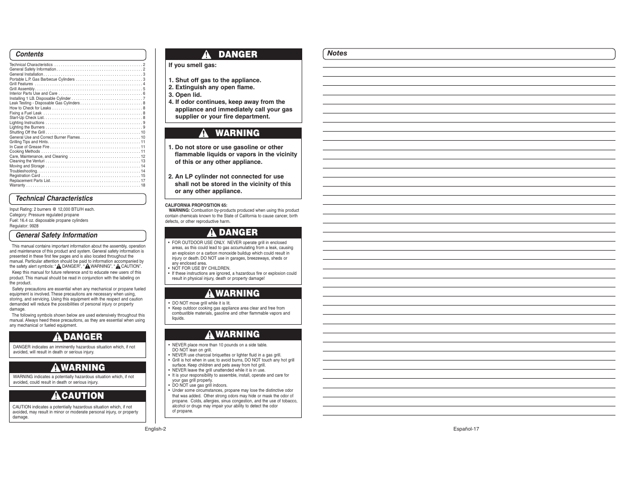 Danger, Warning, Caution | Coleman 9928 User Manual | Page 2 / 26