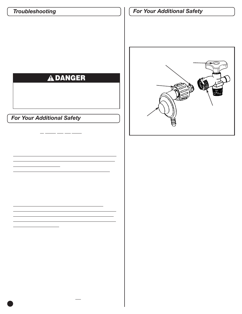 Danger, For your additional safety, Troubleshooting | Coleman 9947A726 User Manual | Page 18 / 20