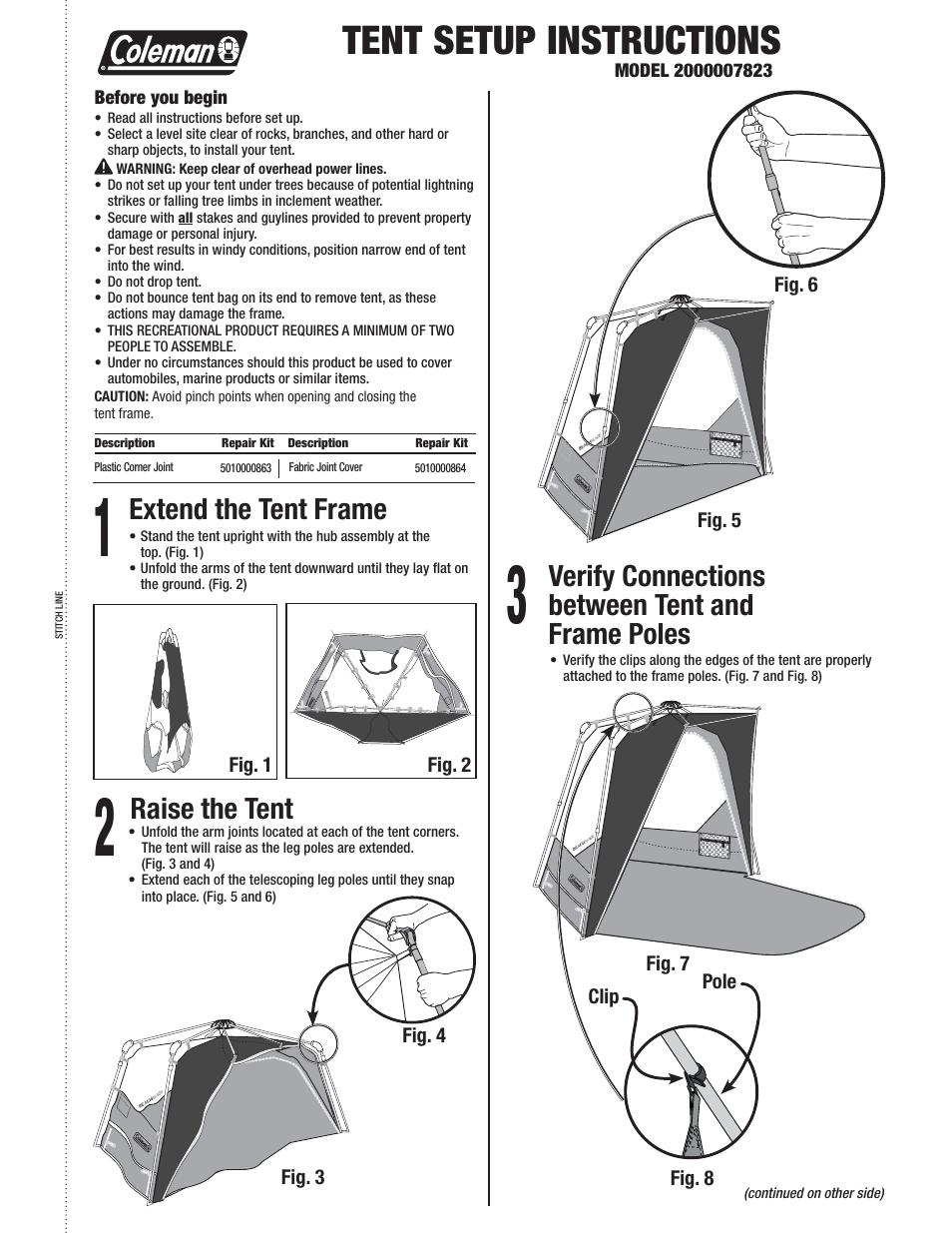 Coleman 2000007823 User Manual | 2 pages