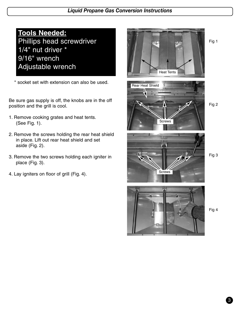 Liquid propane gas conversion instructions | Coleman 9992-449 User Manual | Page 3 / 12