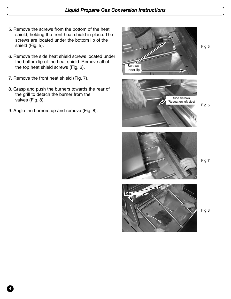 Liquid propane gas conversion instructions | Coleman 9992-449 User Manual | Page 4 / 12
