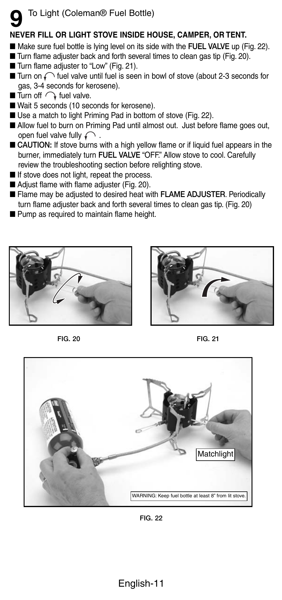 English-11 | Coleman Denali 9790 User Manual | Page 12 / 28