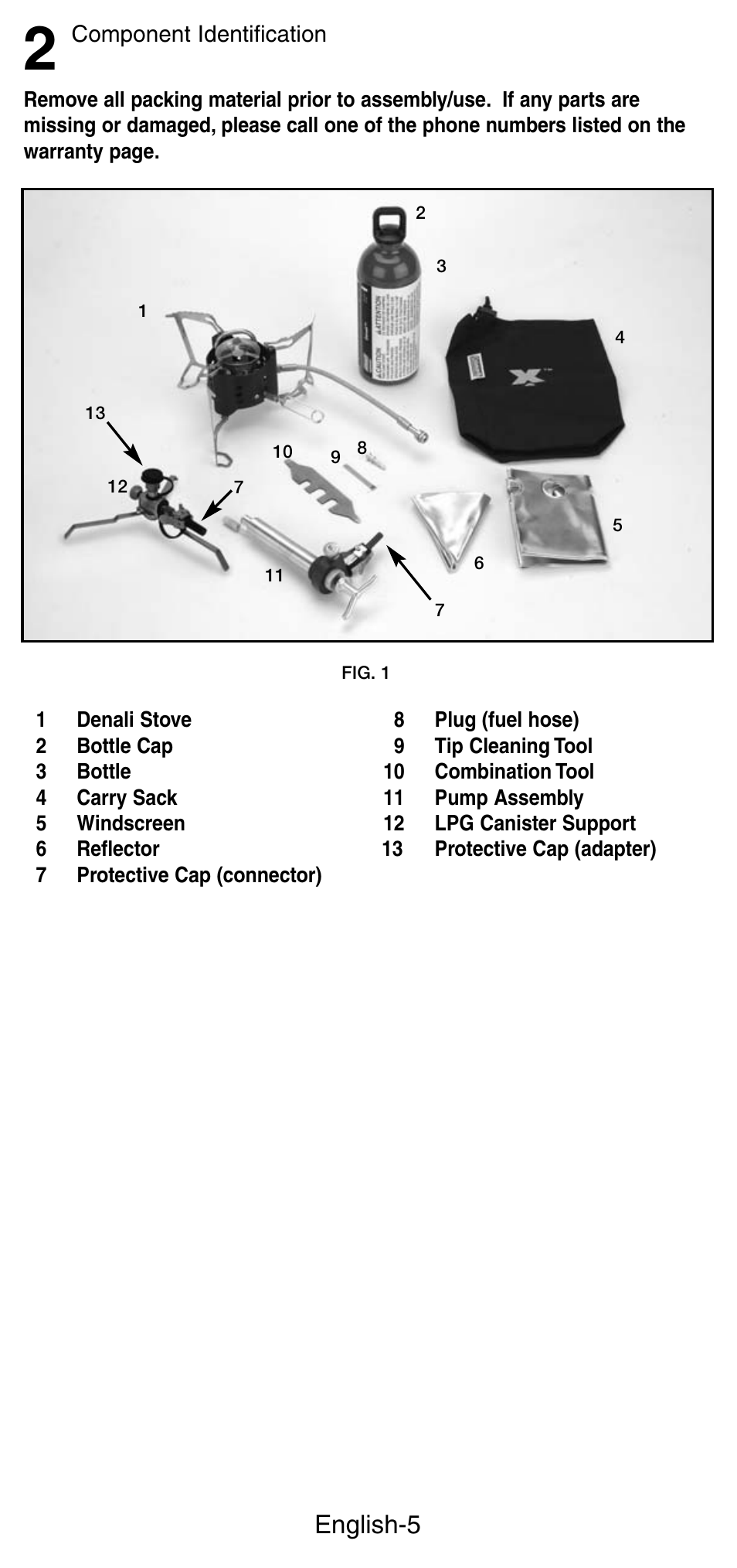 English-5 | Coleman Denali 9790 User Manual | Page 6 / 28