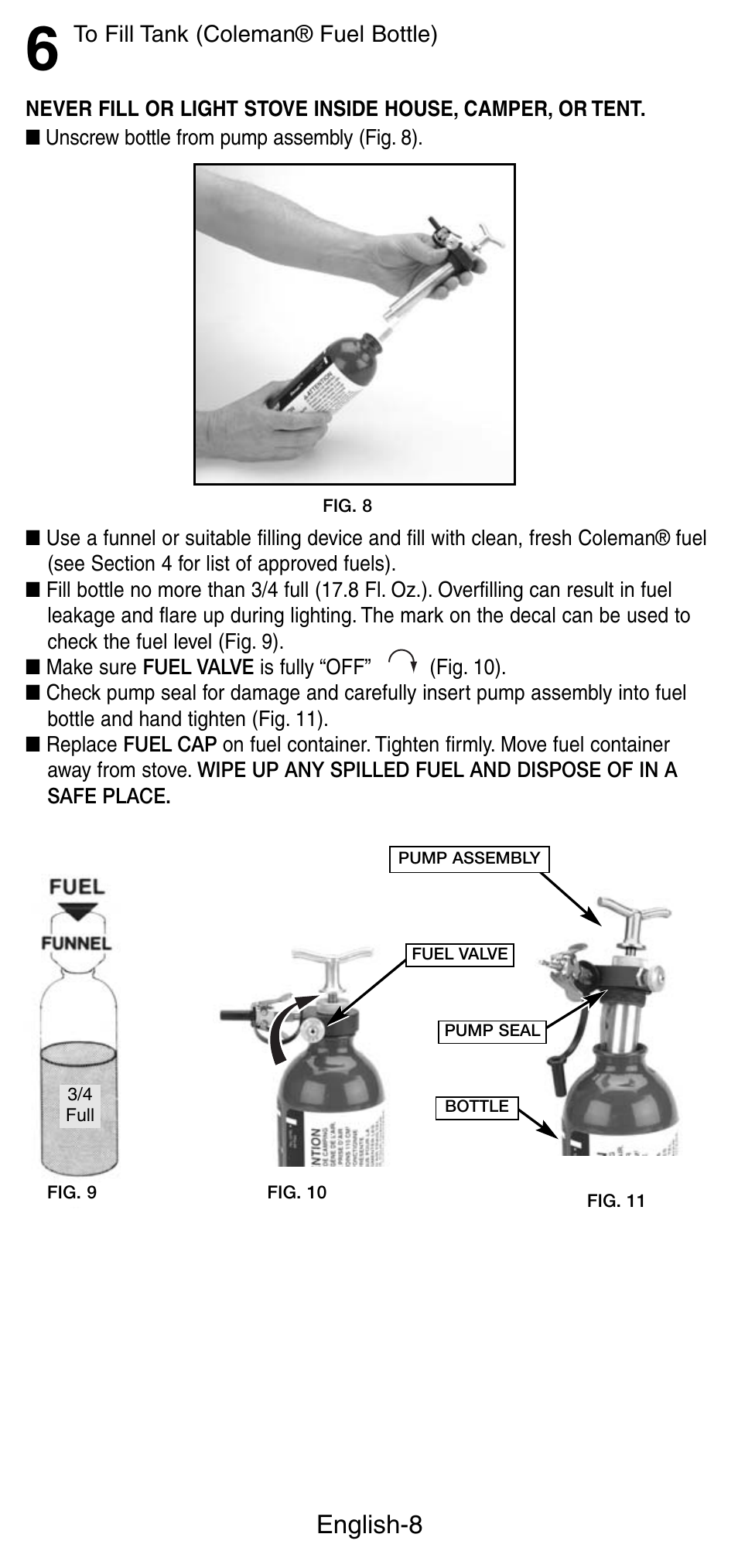 English-8 | Coleman Denali 9790 User Manual | Page 9 / 28