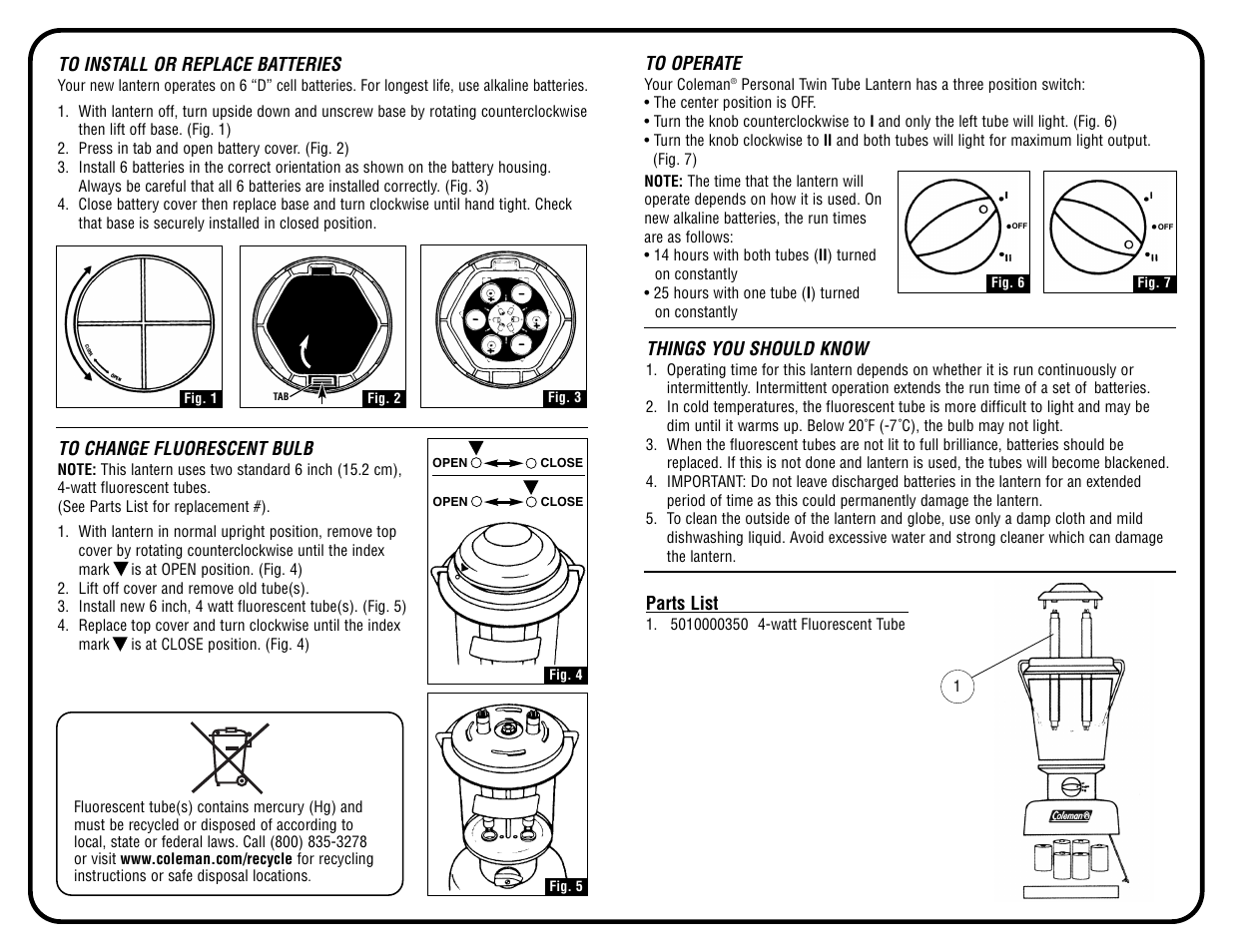 Coleman 6D PERSONAL 5344 User Manual | Page 2 / 2