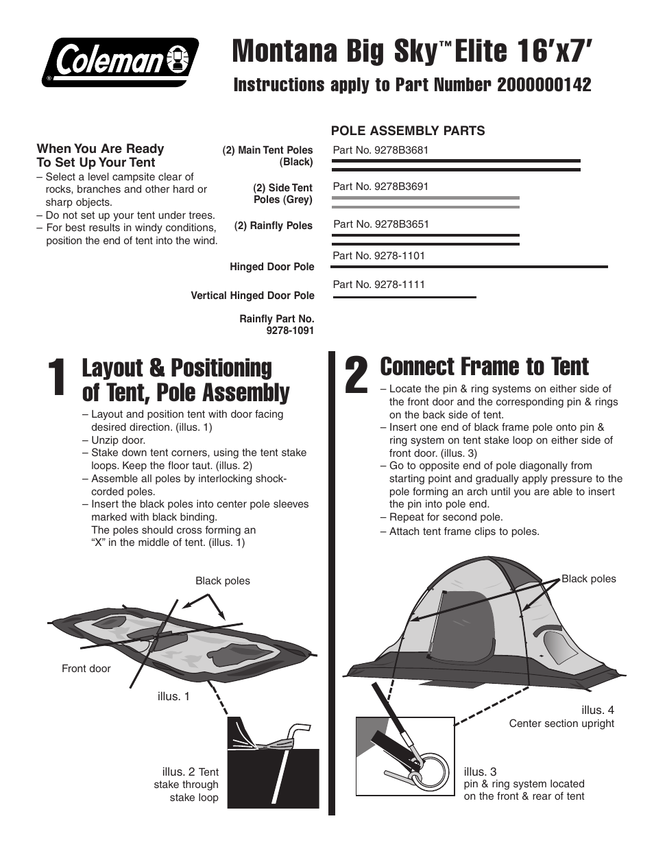 Coleman 2000000142 User Manual | 2 pages