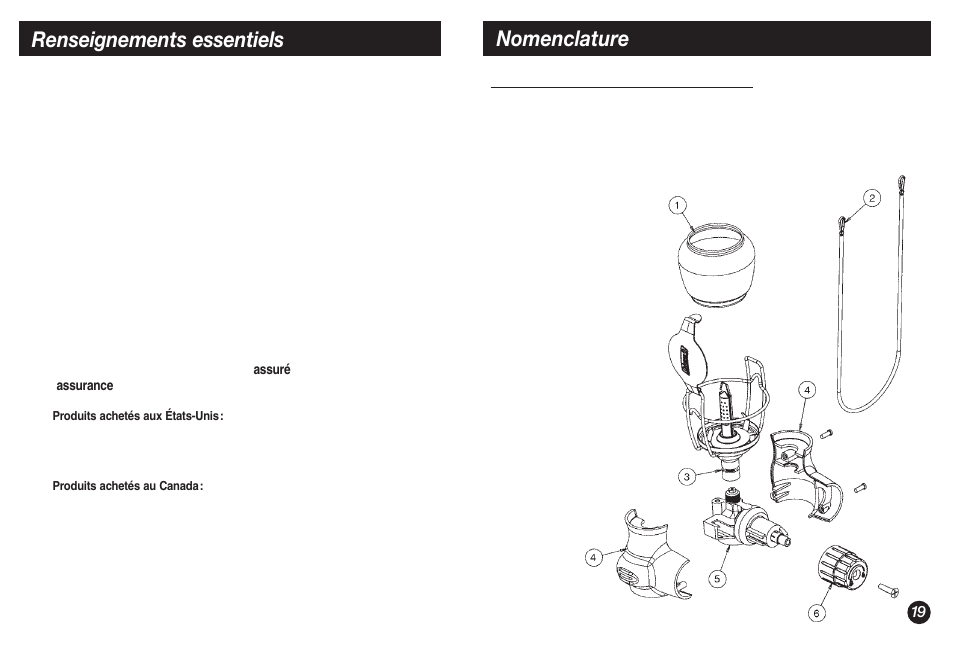 Nomenclature renseignements essentiels | Coleman 5132A User Manual | Page 19 / 32