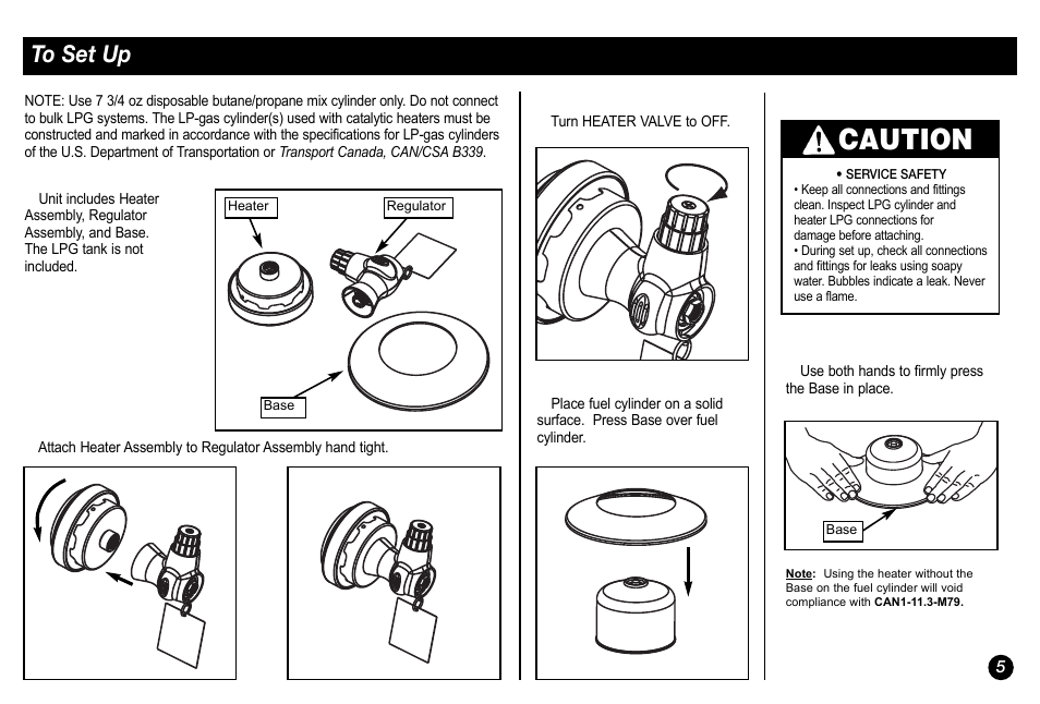 Caution | Coleman 5034-700 User Manual | Page 5 / 32