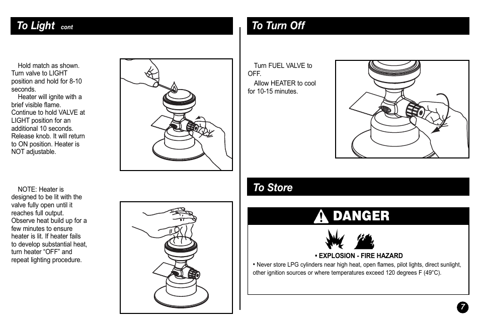 Danger | Coleman 5034-700 User Manual | Page 7 / 32