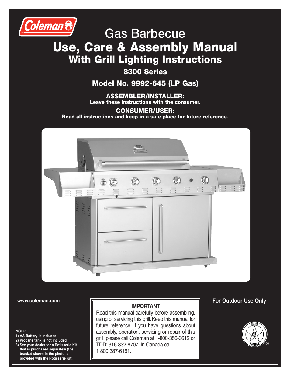 Coleman 9992-645 User Manual | 32 pages