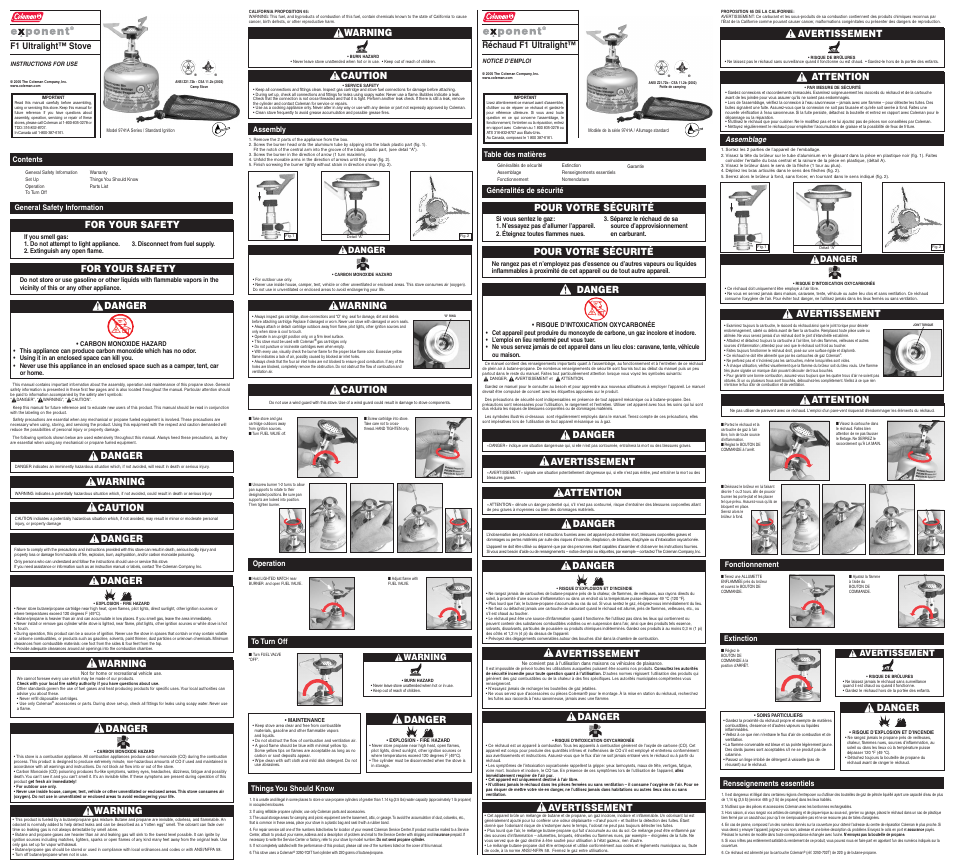 Coleman 9741A User Manual | 2 pages