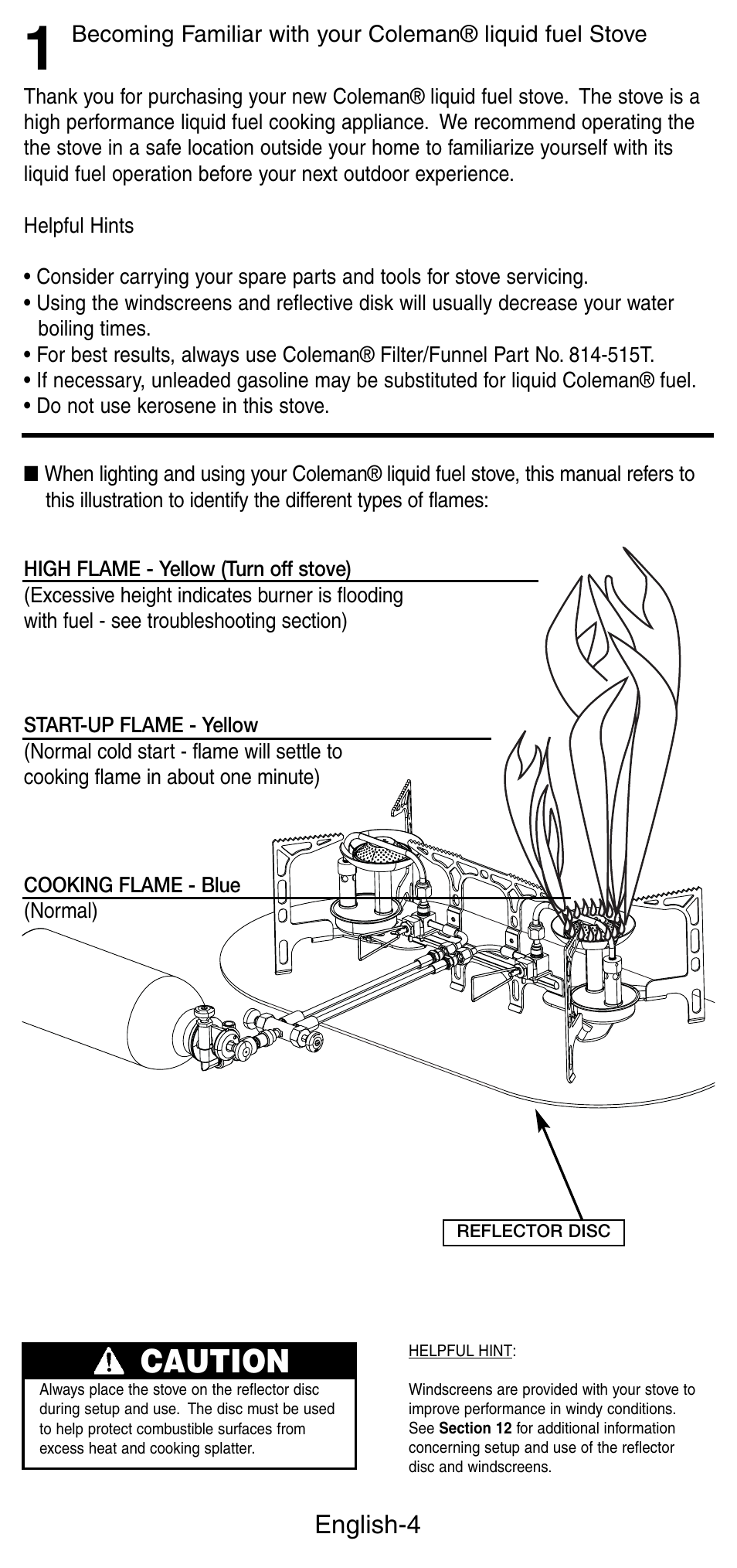 Caution | Coleman 9780 User Manual | Page 5 / 20