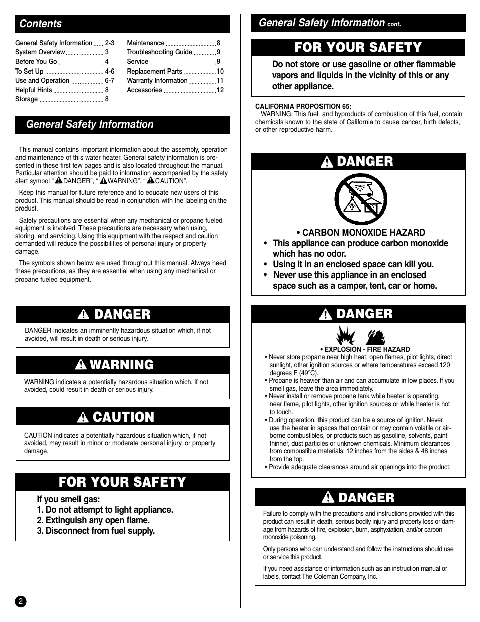 Coleman 2300 Series User Manual | Page 2 / 12