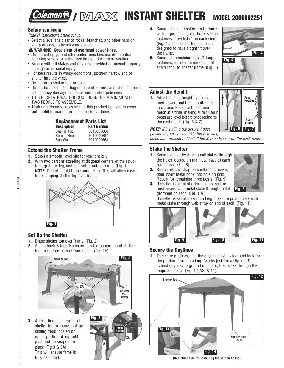 Coleman MAX 2000002251 User Manual | 2 pages