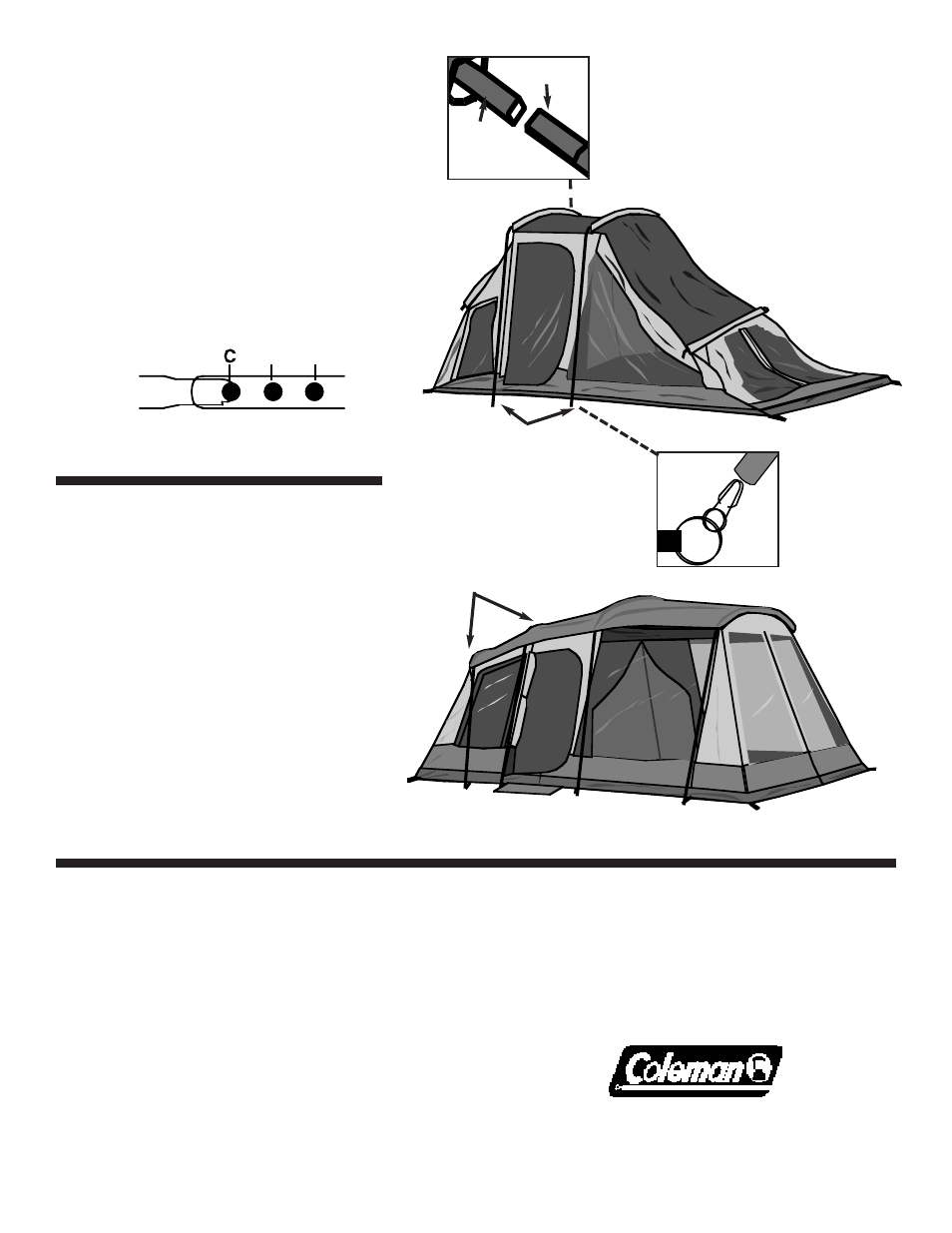 Raise center of tent, Raise ends of tent | Coleman 9232C379 User Manual | Page 2 / 2