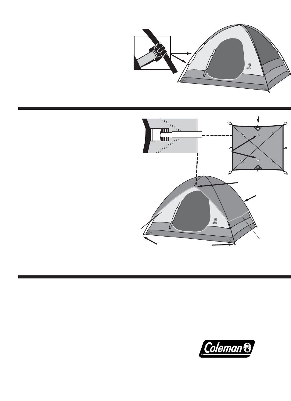 Attach tent to frame using frame clips, Attach rainfly | Coleman SUNDOME 9260F304 User Manual | Page 2 / 2