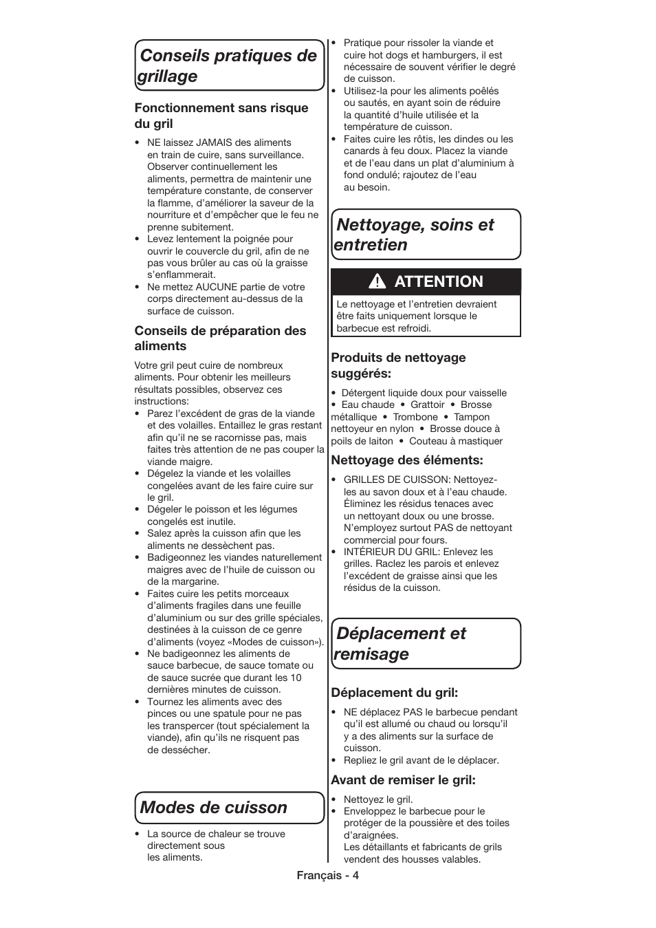 Attention | Coleman 9926 User Manual | Page 14 / 24