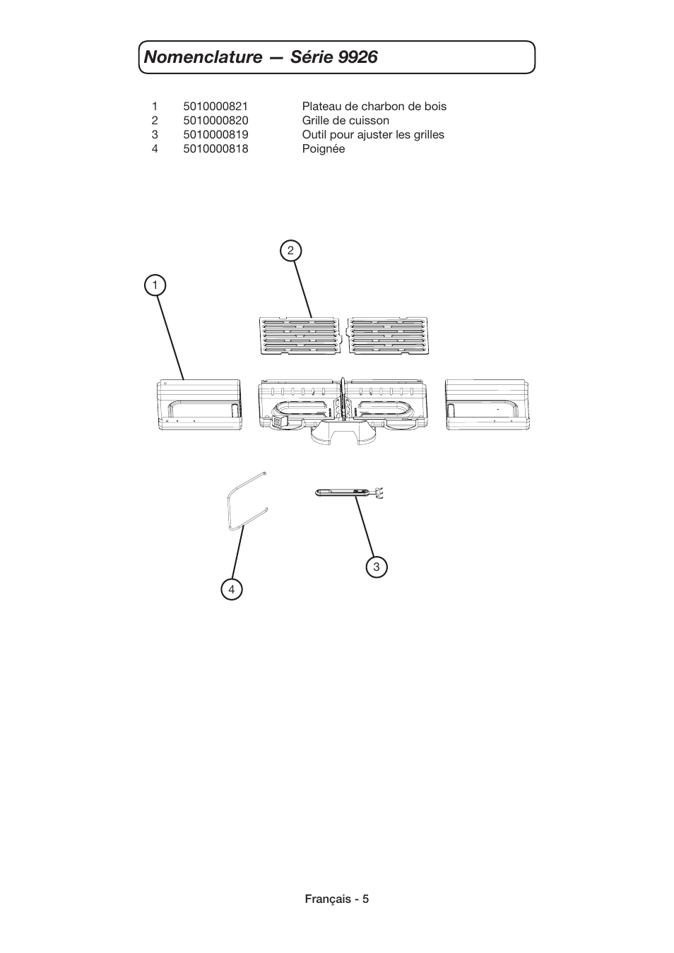 Nomenclature — série 9926 | Coleman 9926 User Manual | Page 15 / 24
