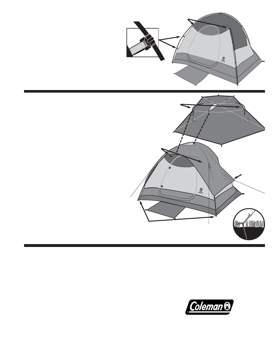 Attach tent to frame using frame clips, Attach rainfly | Coleman Outsider 13 x 11 User Manual | Page 2 / 2