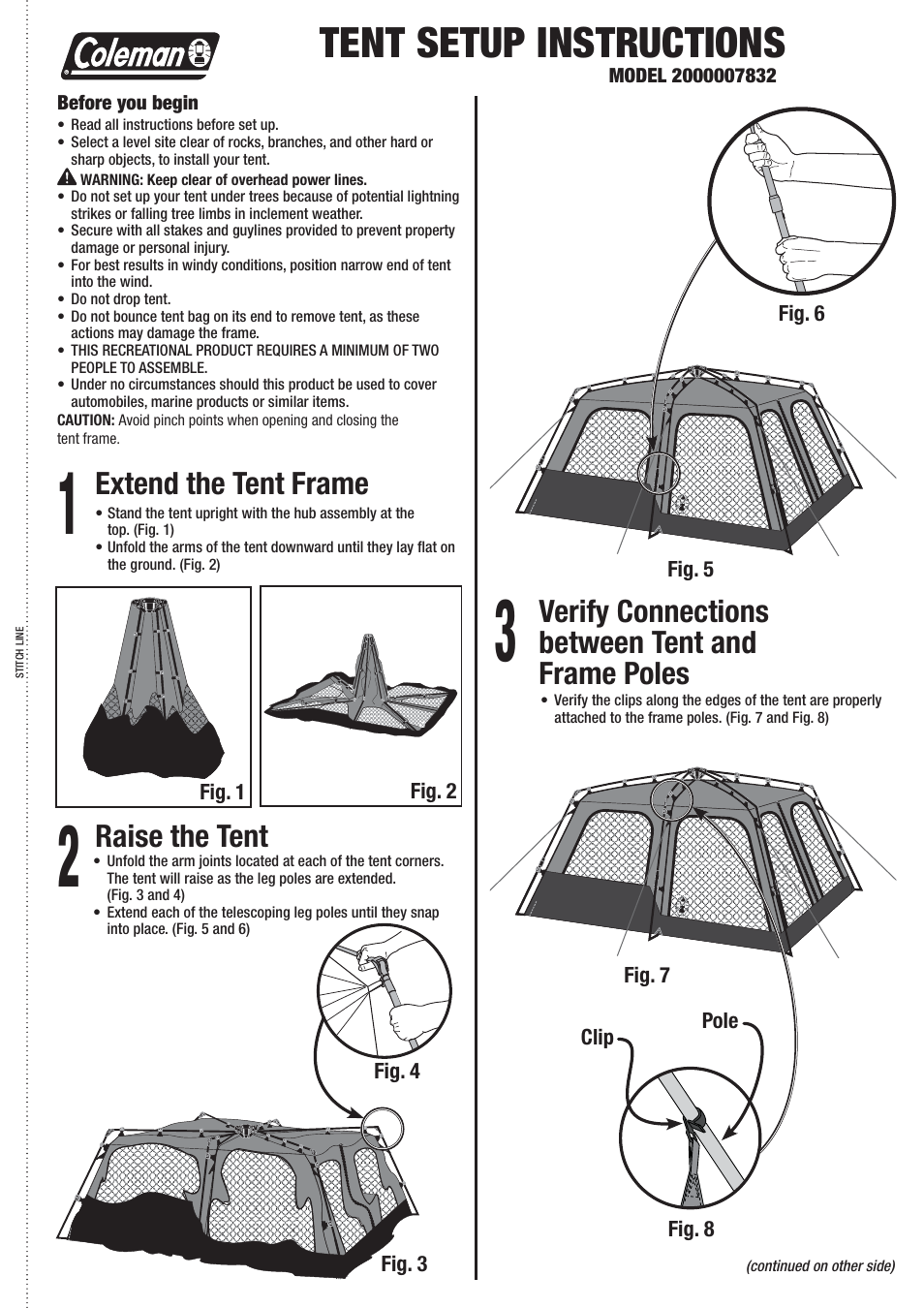 Coleman 2000007832 User Manual | 2 pages