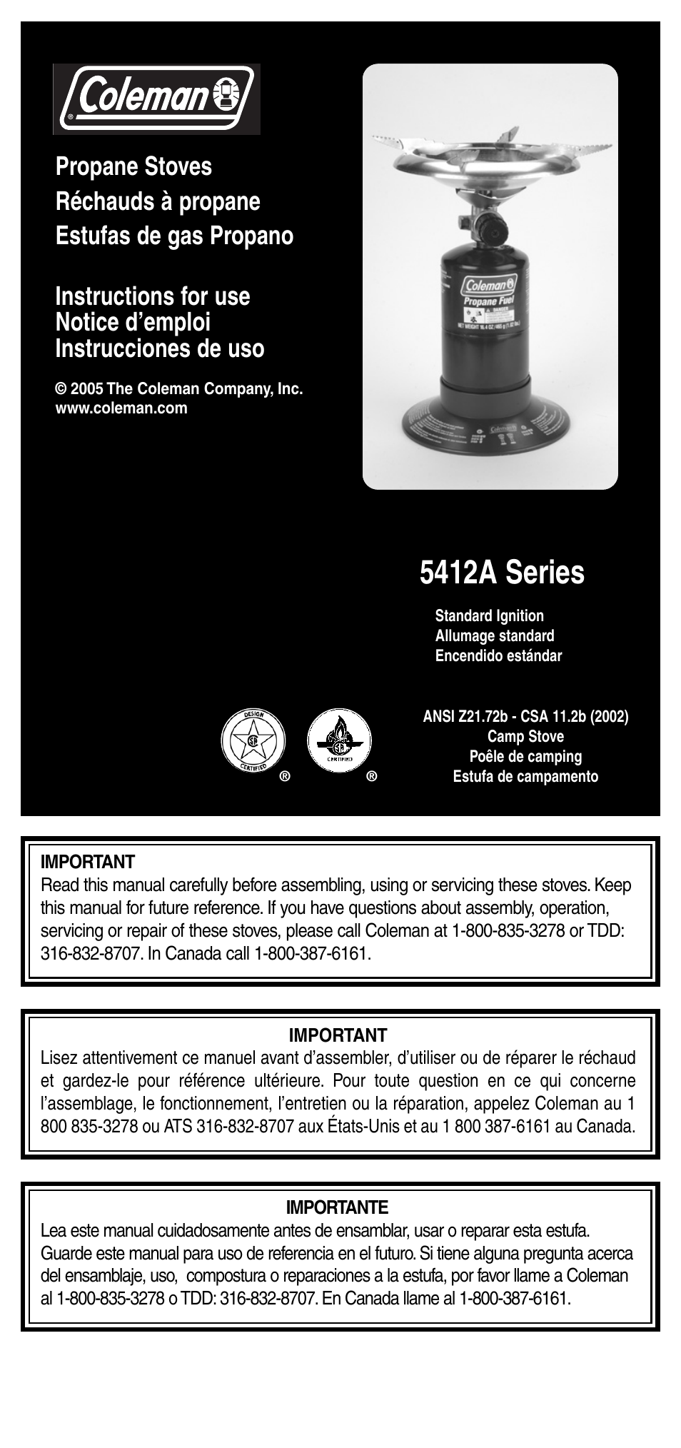 Coleman 5412A User Manual | 24 pages