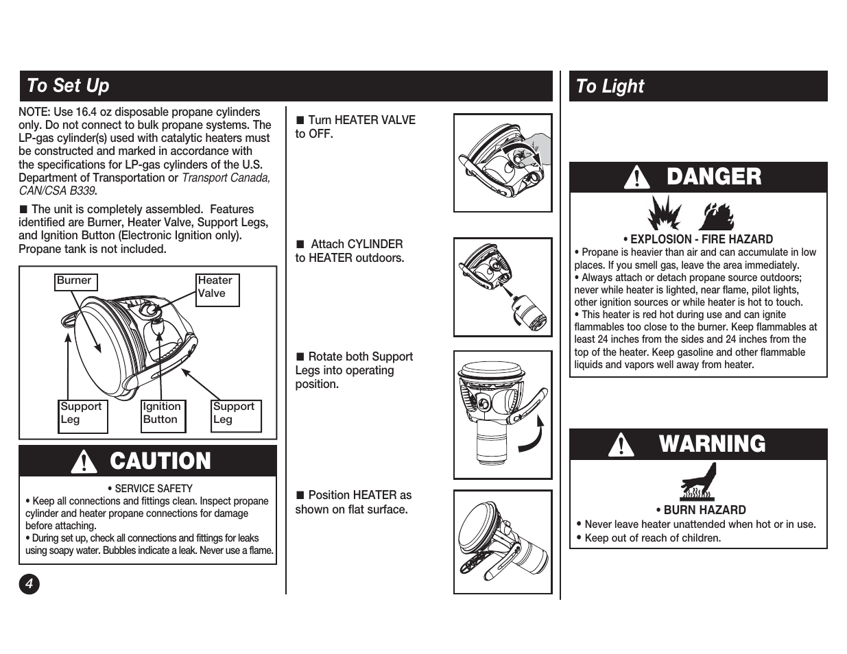 Caution, Warning, Danger | Coleman 5038 User Manual | Page 4 / 24