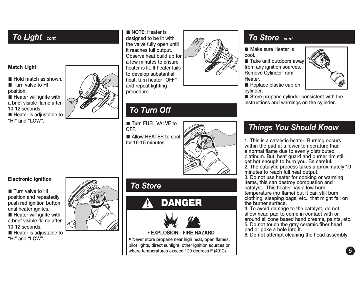 Danger, Things you should know | Coleman 5038 User Manual | Page 5 / 24