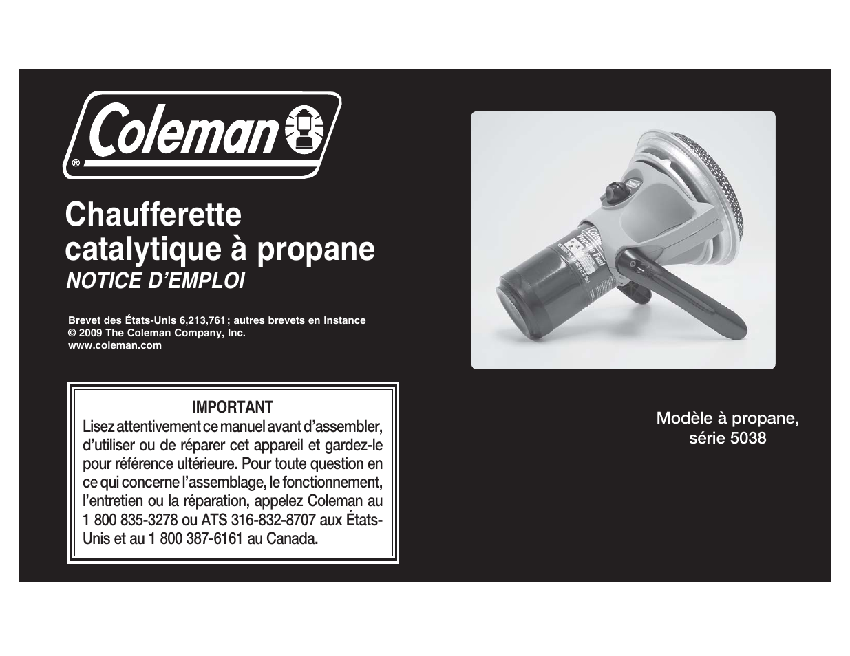 Chaufferette catalytique à propane | Coleman 5038 User Manual | Page 9 / 24