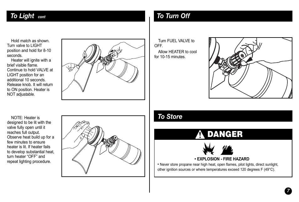 Danger | Coleman 5034 User Manual | Page 7 / 32