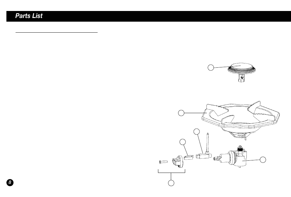 Parts list | Coleman 5431A Series User Manual | Page 8 / 32