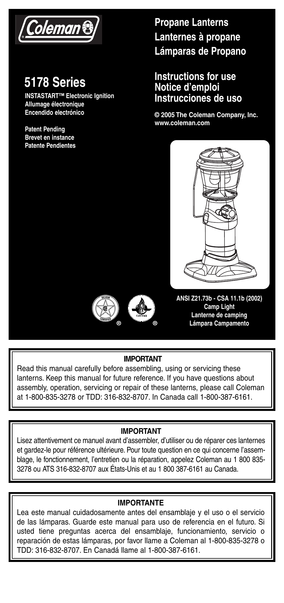 Coleman 5178 Series User Manual | 24 pages