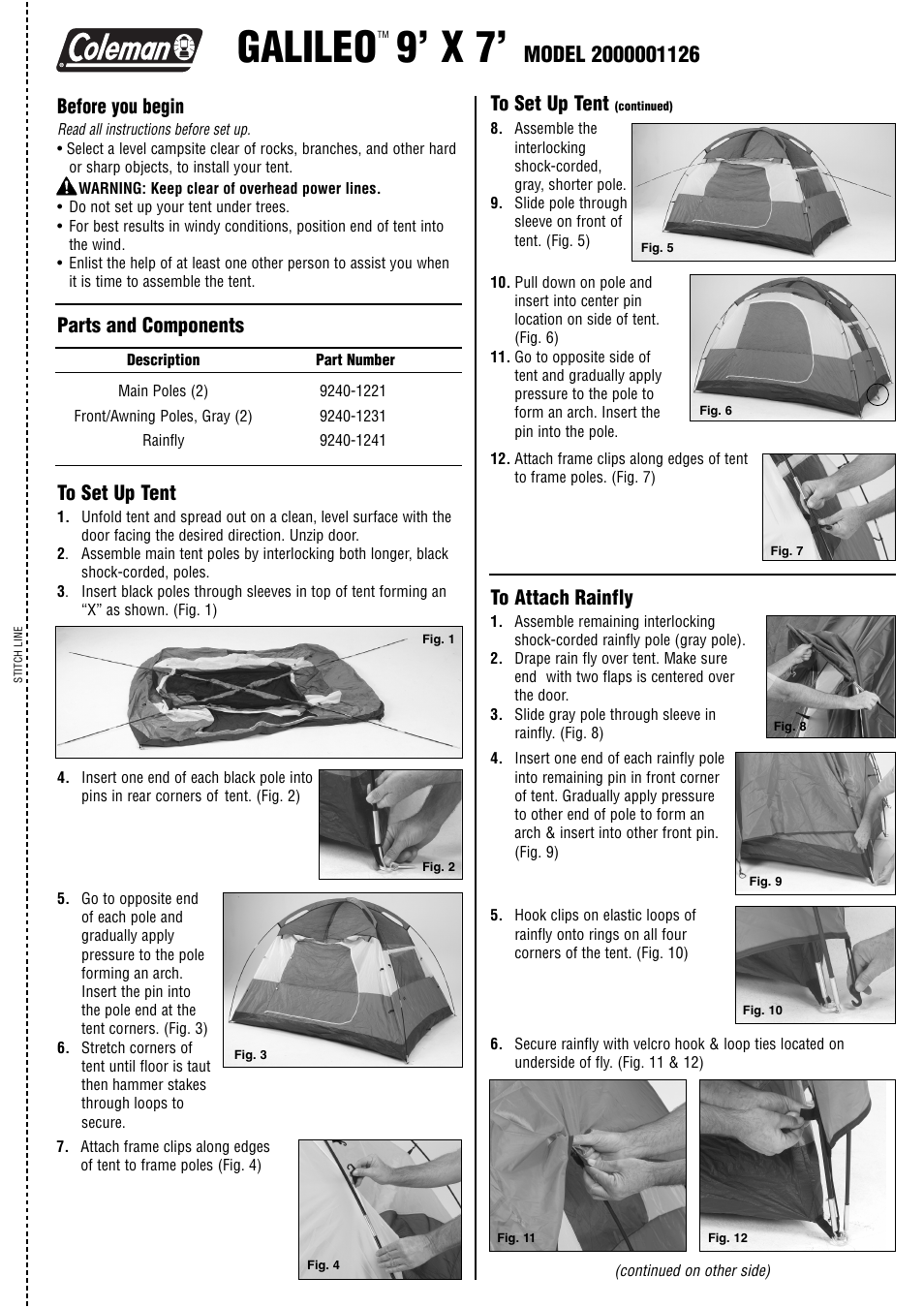 Coleman 2000001126 User Manual | 2 pages