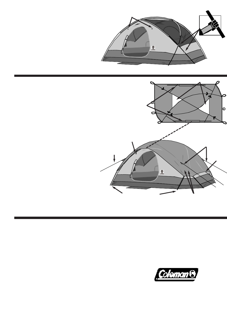 Attach tent to frame using frame clips, Attach rainfly | Coleman TACOMA 9277-139 User Manual | Page 2 / 2