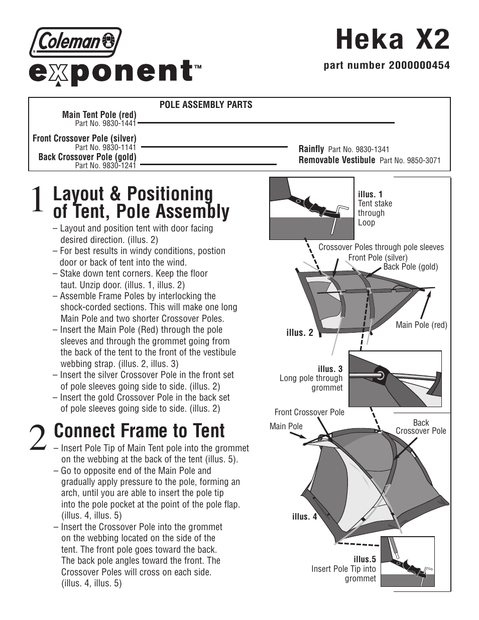 Coleman EXPONENT HEKA X2 User Manual | 2 pages