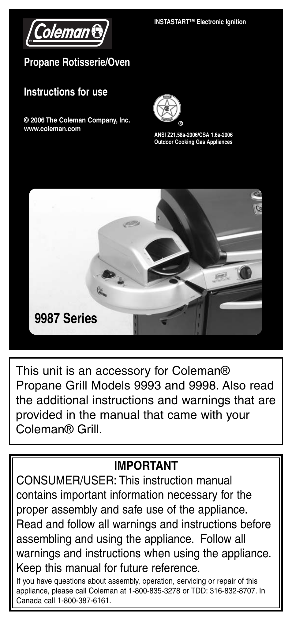 Coleman 9987 Series User Manual | 16 pages